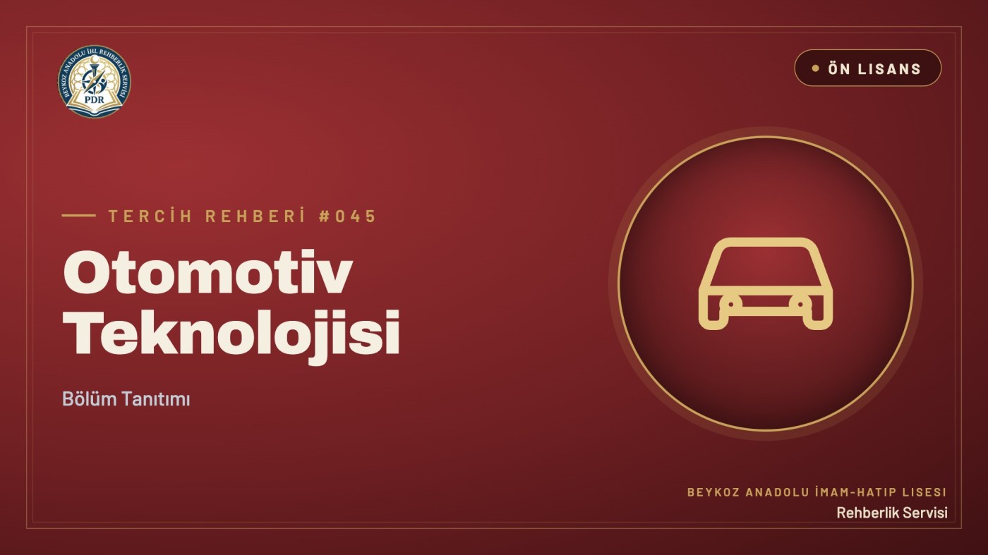 Otomotiv Teknolojisi önlisans programı tanıtım kapağı
