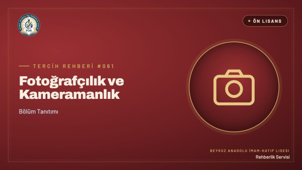 Fotoğrafçılık ve Kameramanlık önlisans programı tanıtım kapağı