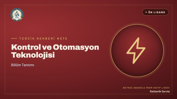 Kontrol ve Otomasyon Teknolojisi önlisans programı tanıtım kapağı
