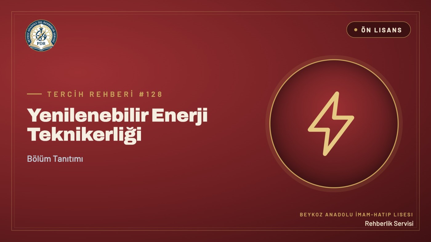 Yenilenebilir Enerji Teknikerliği önlisans programı tanıtım kapağı