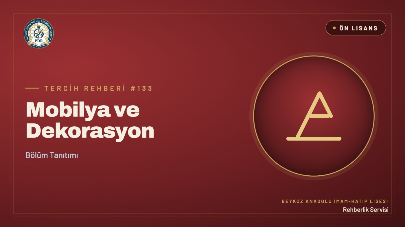 Mobilya ve Dekorasyon önlisans programı tanıtım kapağı
