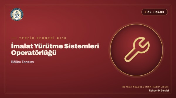 İmalat Yürütme Sistemleri Operatörlüğü önlisans programı tanıtım kapağı