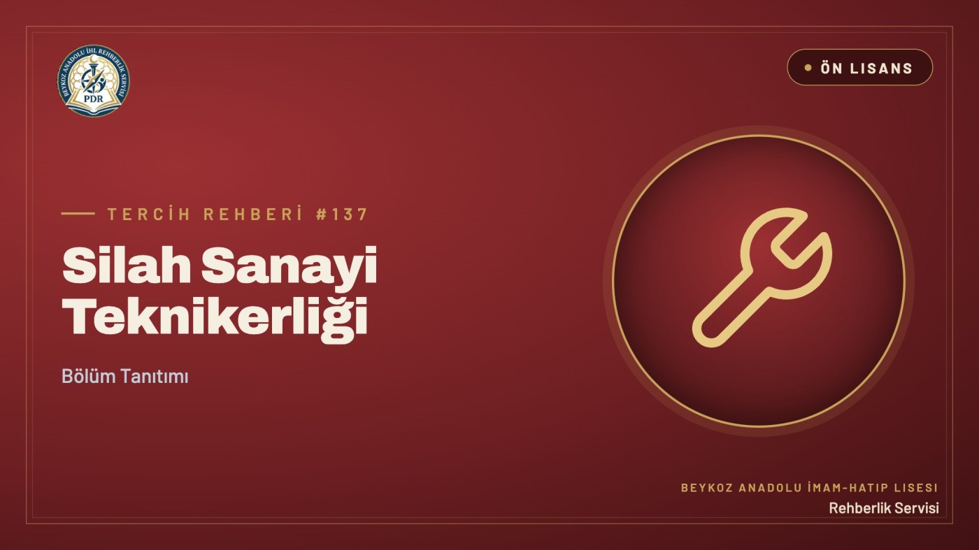 Silah Sanayi Teknikerliği önlisans programı tanıtım kapağı