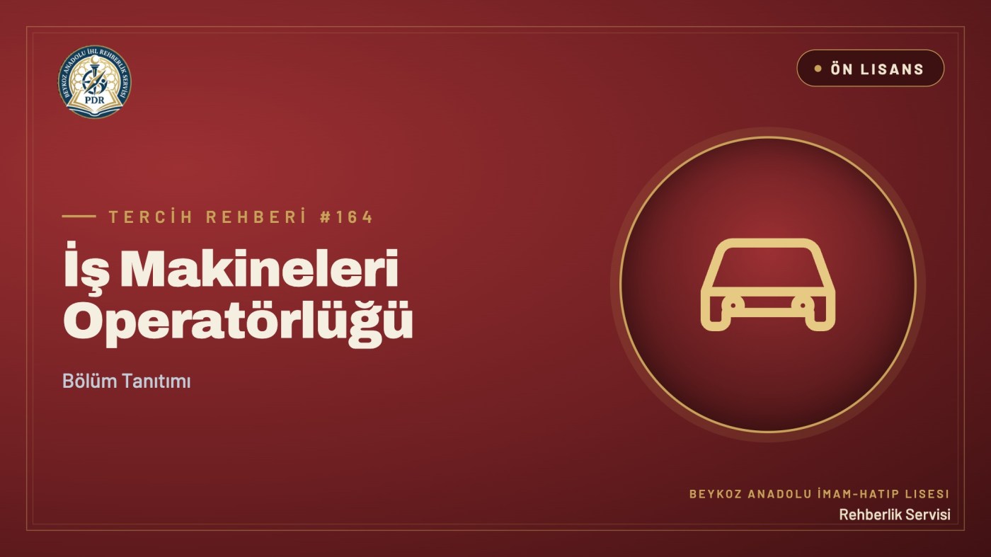 İş Makineleri Operatörlüğü önlisans programı tanıtım kapağı