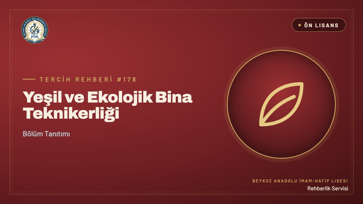 Yeşil ve Ekolojik Bina Teknikerliği önlisans programı tanıtım kapağı