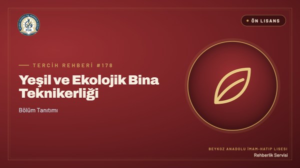 Yeşil ve Ekolojik Bina Teknikerliği önlisans programı tanıtım kapağı
