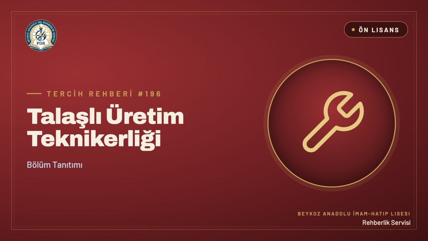 Talaşlı Üretim Teknikerliği önlisans programı tanıtım kapağı