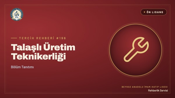 Talaşlı Üretim Teknikerliği önlisans programı tanıtım kapağı