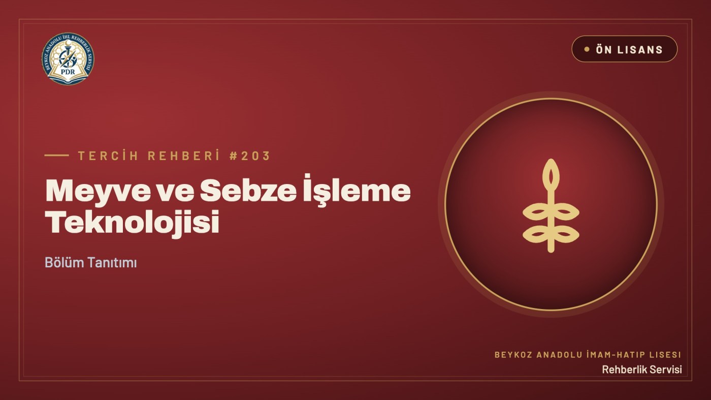 Meyve ve Sebze İşleme Teknolojisi önlisans programı tanıtım kapağı