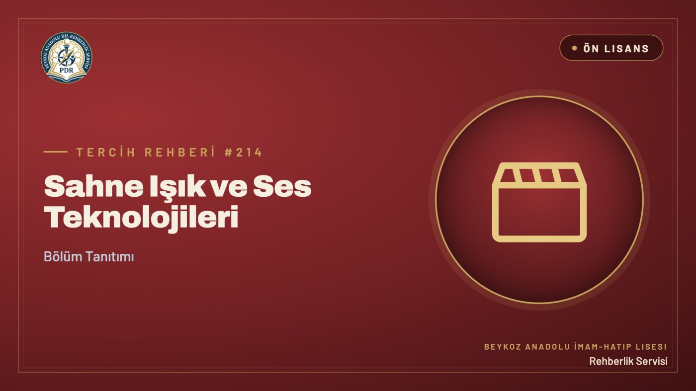 Sahne Işık ve Ses Teknolojileri önlisans programı tanıtım kapağı
