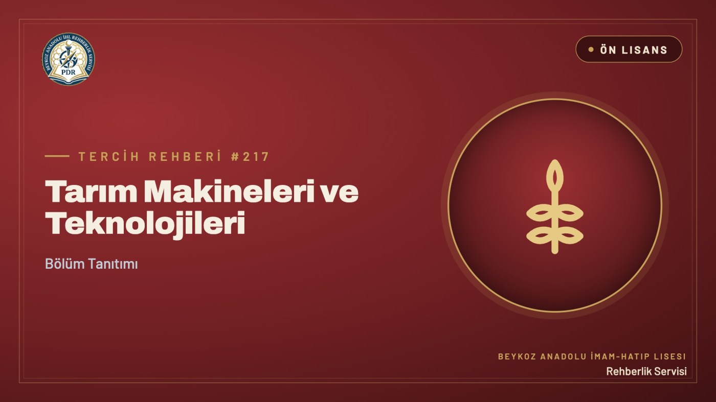 Tarım Makineleri ve Teknolojileri önlisans programı tanıtım kapağı