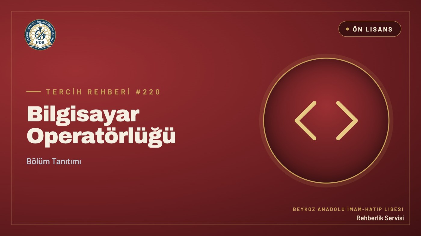 Bilgisayar Operatörlüğü önlisans programı tanıtım kapağı