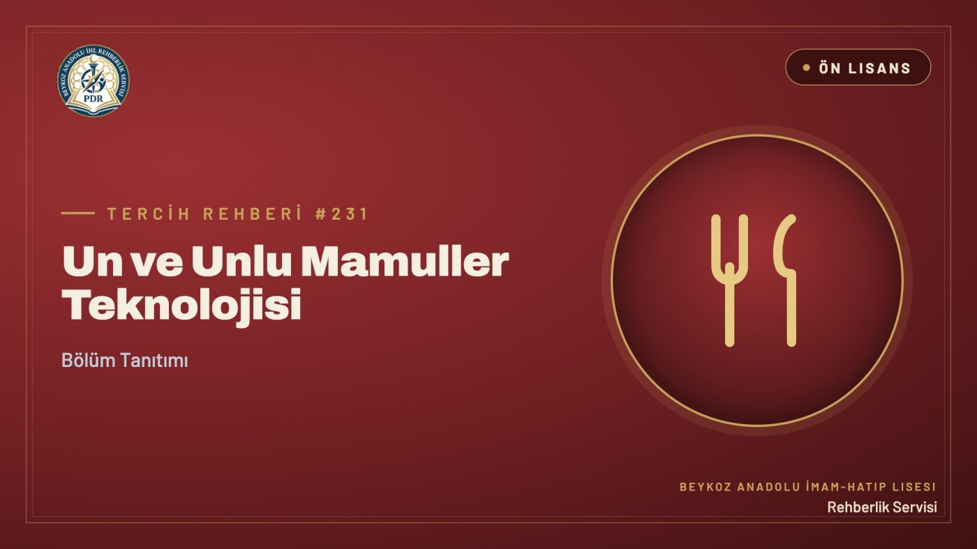 Un ve Unlu Mamuller Teknolojisi önlisans programı tanıtım kapağı