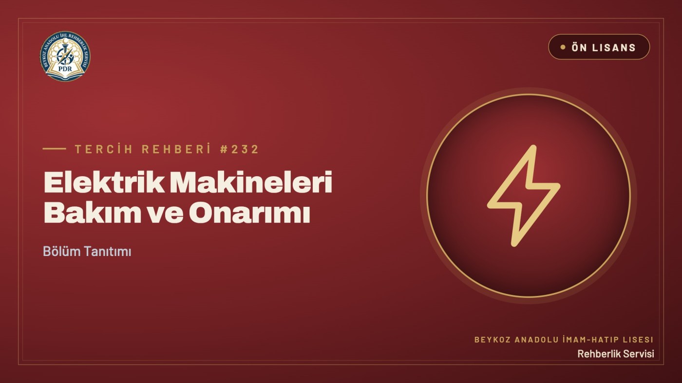 Elektrik Makineleri Bakım ve Onarımı önlisans programı tanıtım kapağı