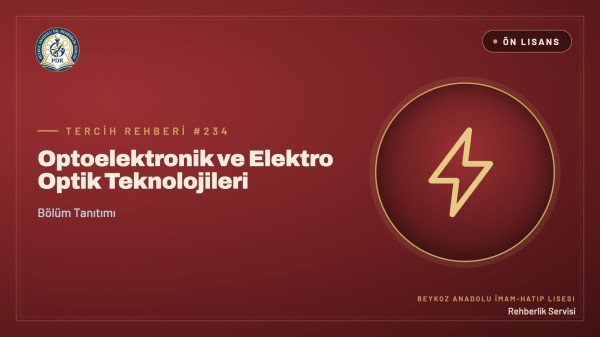 Optoelektronik ve Elektro Optik Teknolojileri önlisans programı tanıtım kapağı