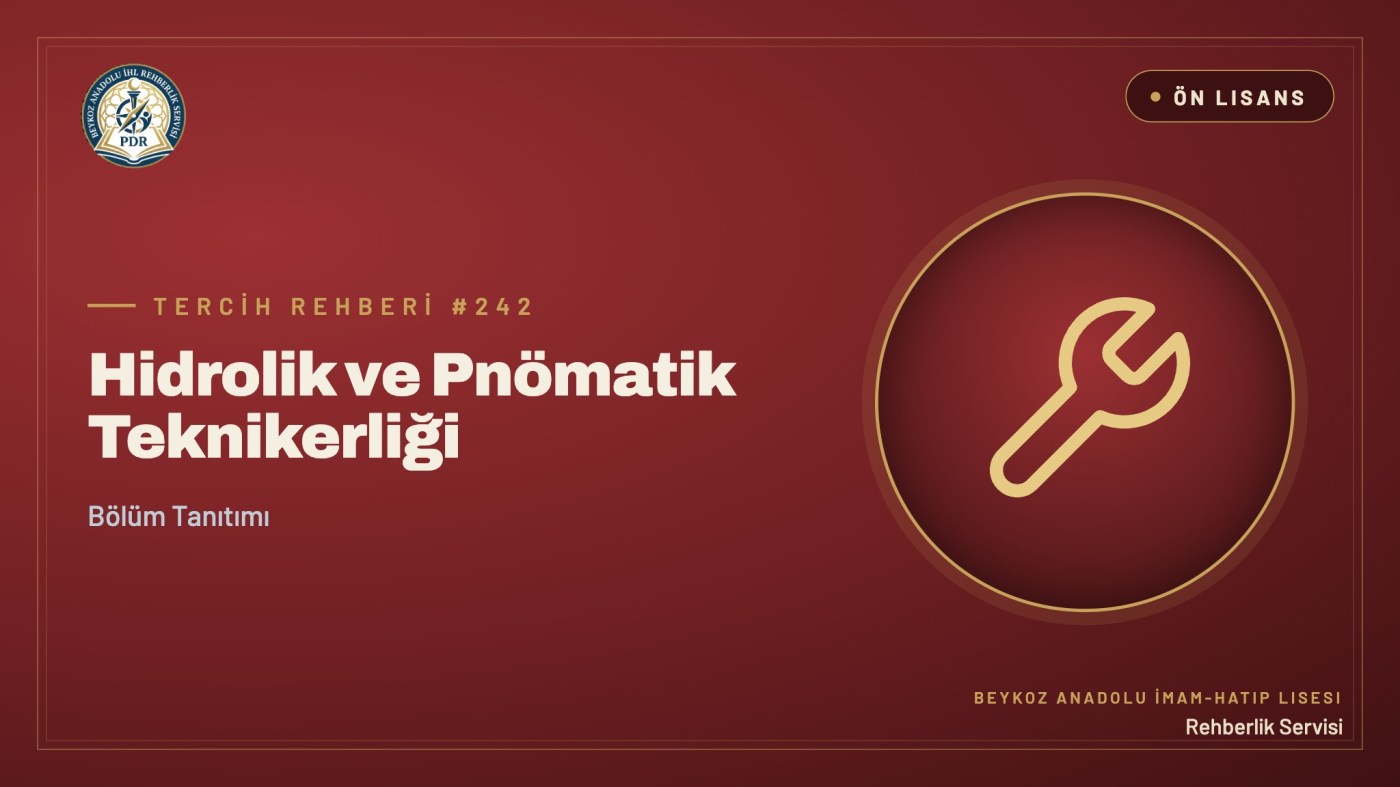 Hidrolik ve Pnömatik Teknikerliği önlisans programı tanıtım kapağı