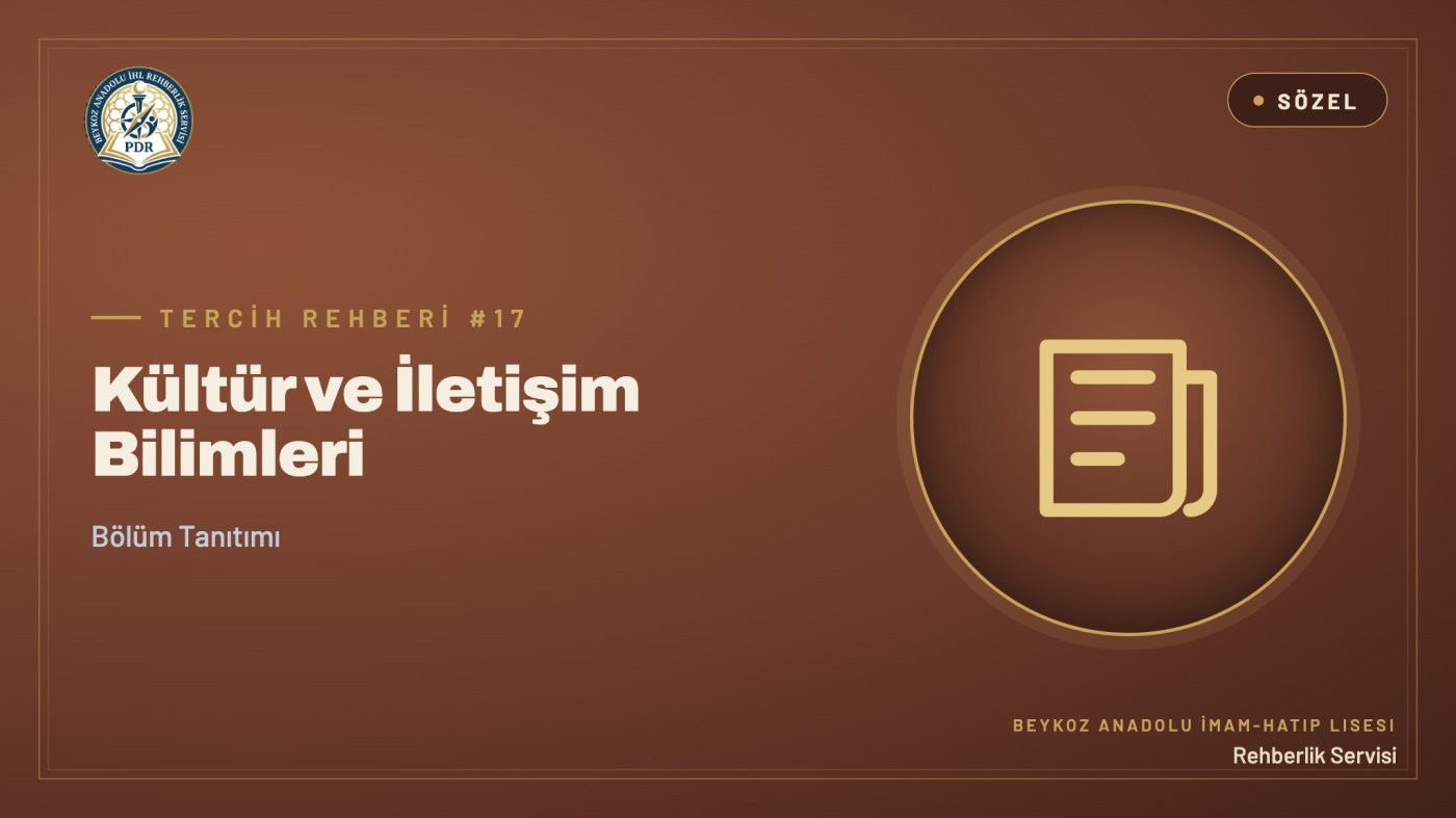 Kültür ve İletişim Bilimleri programı tanıtım kapağı