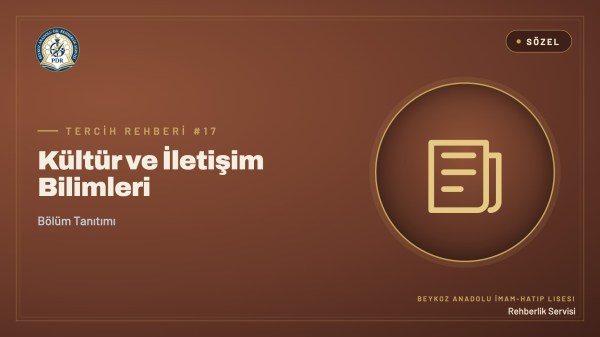 Kültür ve İletişim Bilimleri programı tanıtım kapağı