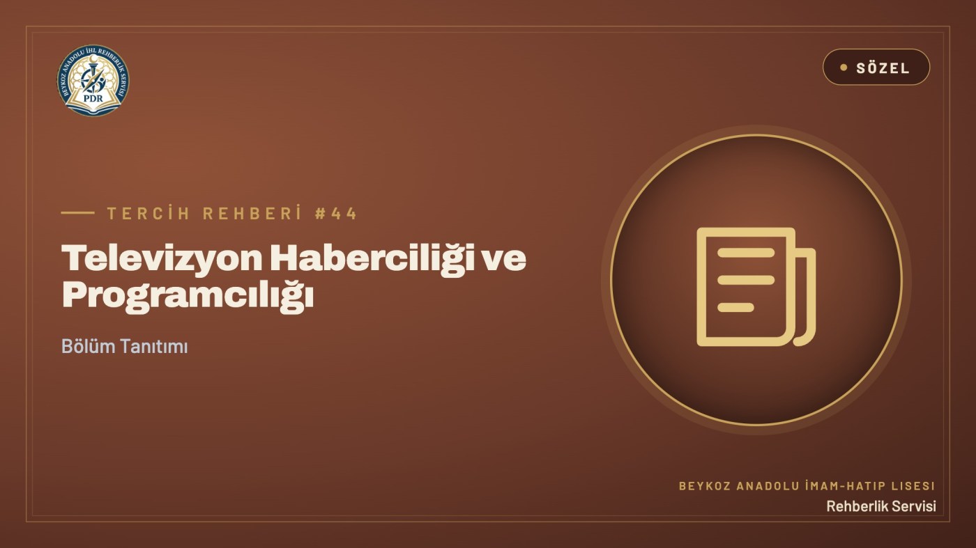 Televizyon Haberciliği ve Programcılığı programı tanıtım kapağı